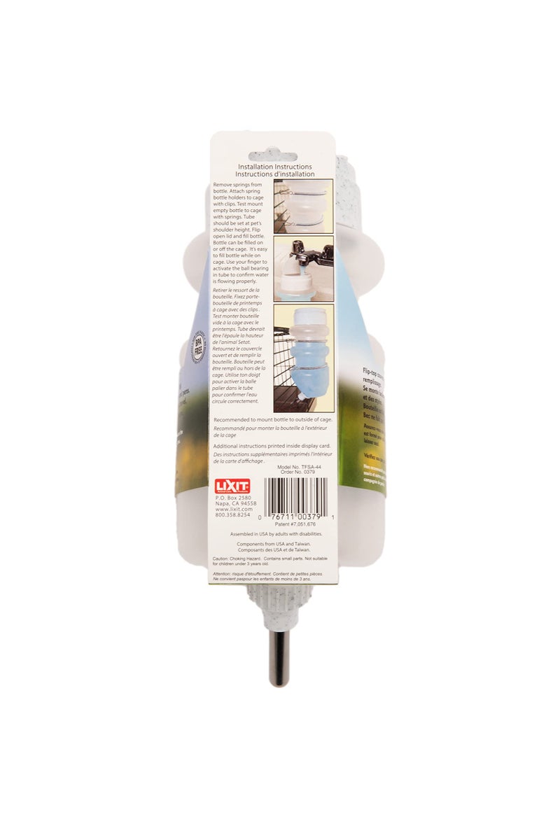 Lixit Top Fill No Drip Water Bottles for Rabbits, Ferrets, Hamsters, Guinea Pigs, Rats, Chinchillas and Other Small Animals (44 Ounce, Granite) - Image 2